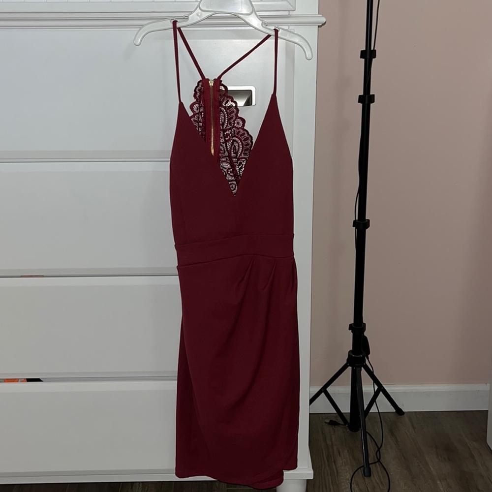 maroon dress